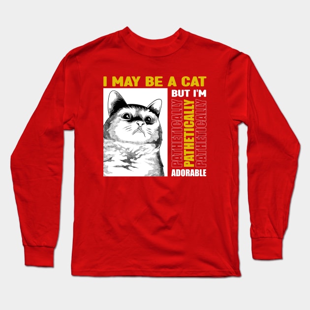 Pathetic Cat Meme Long Sleeve T-Shirt by milatees